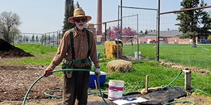 Man working in garden