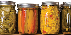 Jars of canned produce