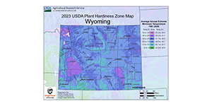 USDA Plant Hardiness Zone Map for Wyoming