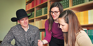 Professor teaching students