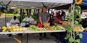 Vendor selling produce