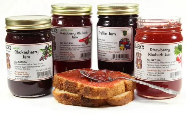Jars of Baer's jam
