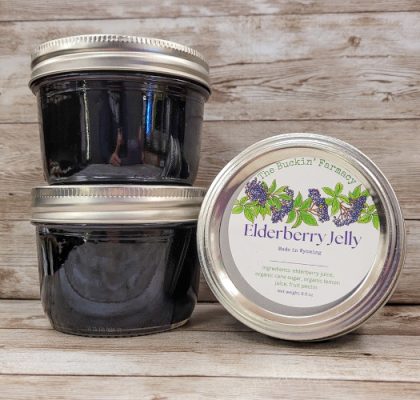 Jars of elderberry jam