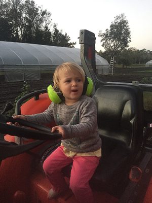 Child on a tractor