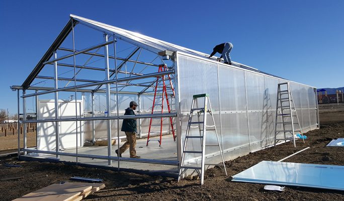 Greenhouse under construction