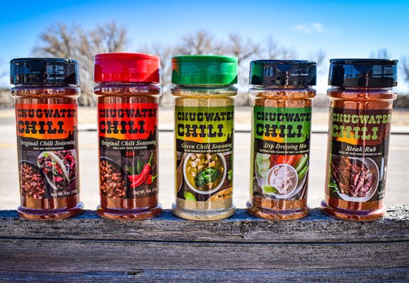 Bottles of chili seasoning