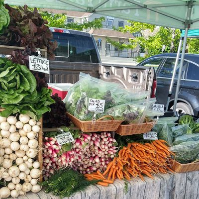 Produce on a table