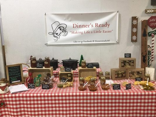 Table with homemade goods