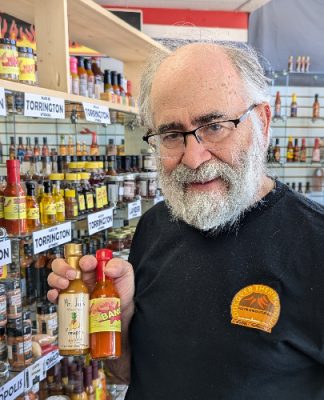 Howie Samelson in his store.