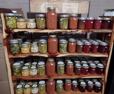 Jars of canned produce