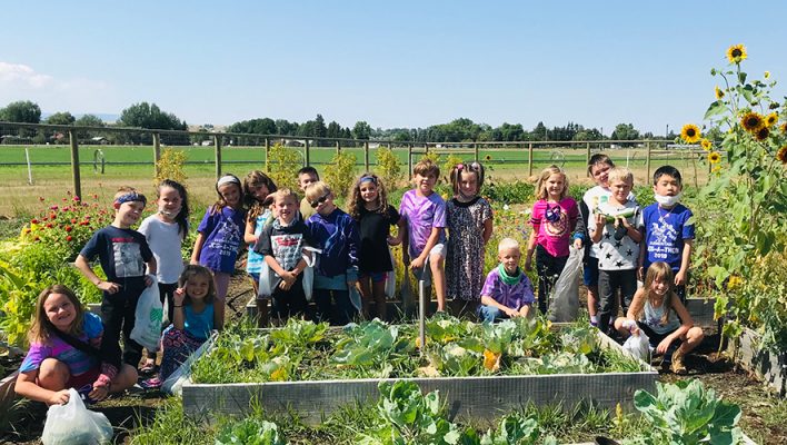 Children in a garden