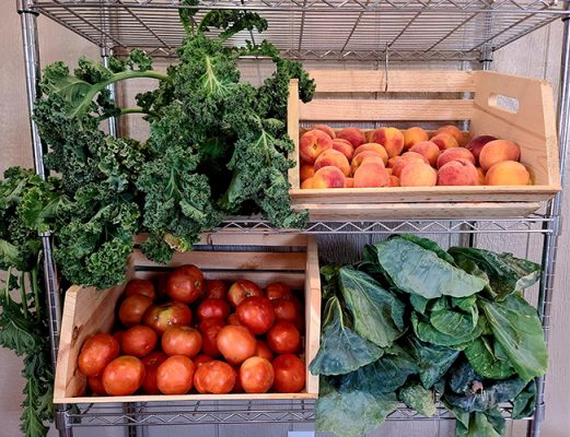 Fresh produce in boxes