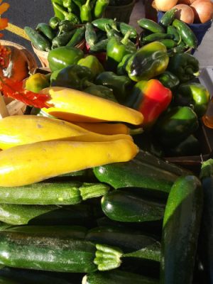 Yellow and green squash