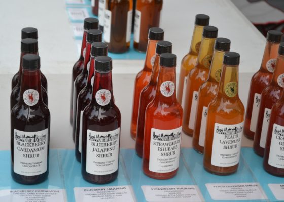 Bottles of drinking vinegars