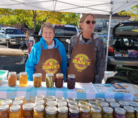 Vendors selling homemade canned goods