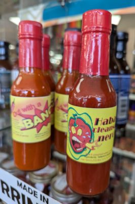Bottles of hot sauce