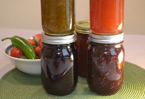 Jars of jams and jellies