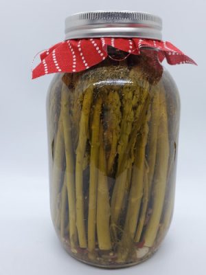 Jar of pickled asparagus