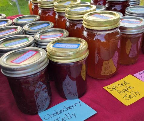 Jars of homemade jelly