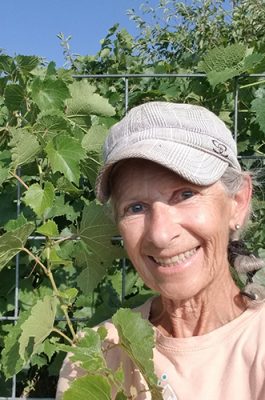 Linda Ilg with raspberries