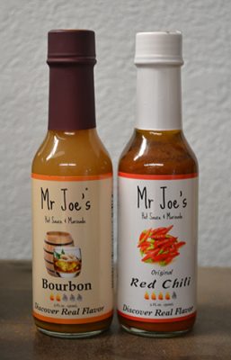 Bottles of hot sauce