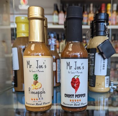 Bottles of hot sauce