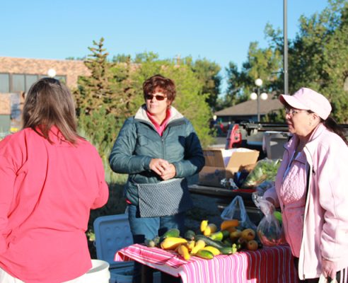 Vendors and attendees at a Farmers Market