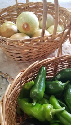 Fresh produce in baskets