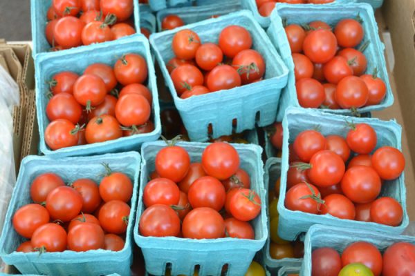 Pint containers of cherry tomatoes