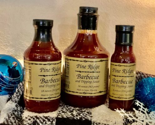 Bottles of Pine Ridge bbq and dipping sauces