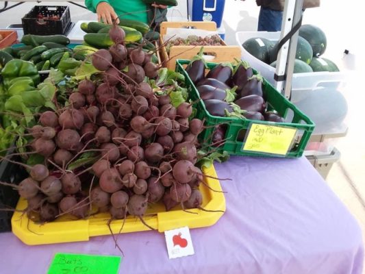 Produce on a table at a Farmers' Market
