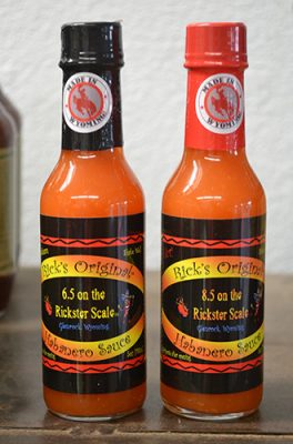 Bottles of hot sauce