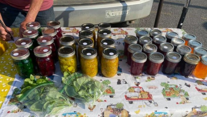 Canned goods and fresh vegetables