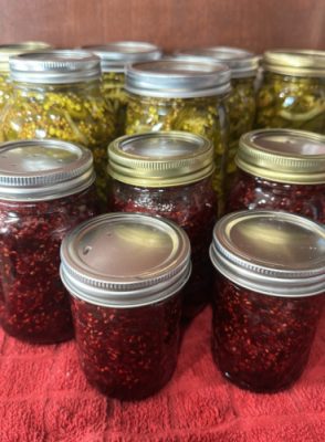 Jars of homemade goods