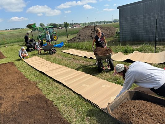People working in a garden