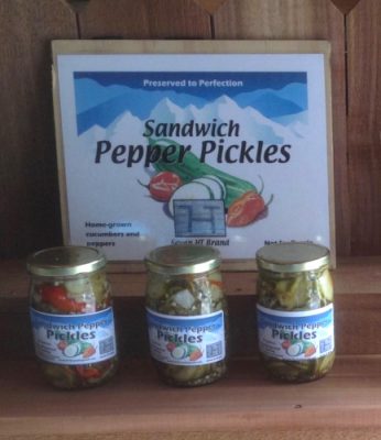 Jars of homemade pickles