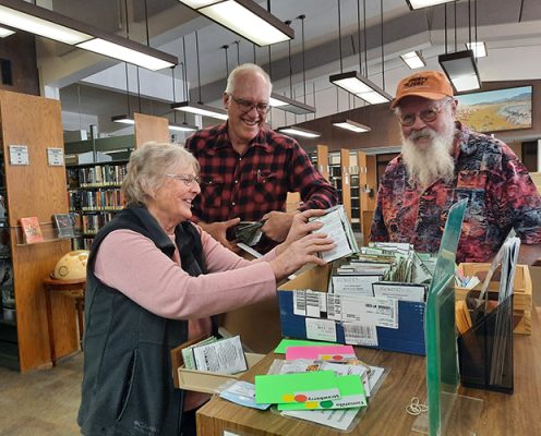 People working with seed library