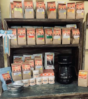 Display of coffee bags