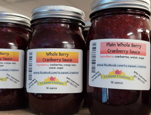 Jars of berry sauce