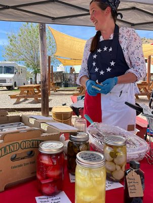 Woman vendor at farmers market