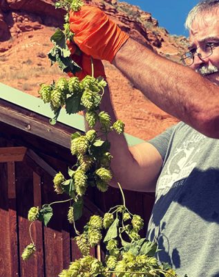 Man holding hops