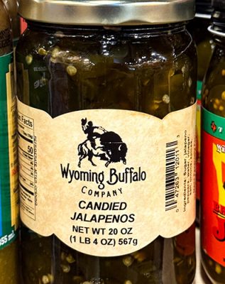 Jar of candied jalapenos